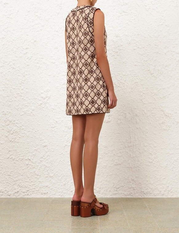 Abito a tubino Luna in guipure color cioccolato crema online Abito a tubino Luna in guipure color cioccolato crema online