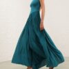 Abito asimmetrico in jersey Luna color verde acqua online