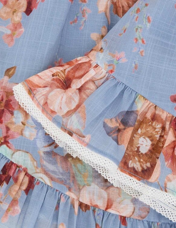 Abito con spalline Awaken Kids in Denim floreale multicolore online Abito con spalline Awaken Kids in Denim floreale multicolore online