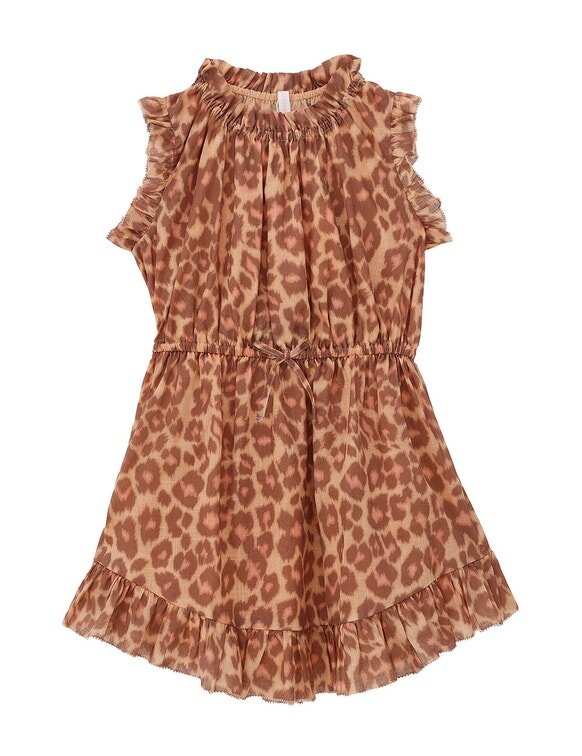 Abito con spalline Patience Kids in leopardo marrone chiaro online Abito con spalline Patience Kids in leopardo marrone chiaro online
