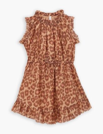 Abito con spalline Patience Kids in leopardo marrone chiaro online