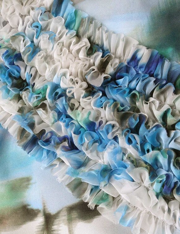 Abito con volant Alchemy in blu papavero online Abito con volant Alchemy in blu papavero online