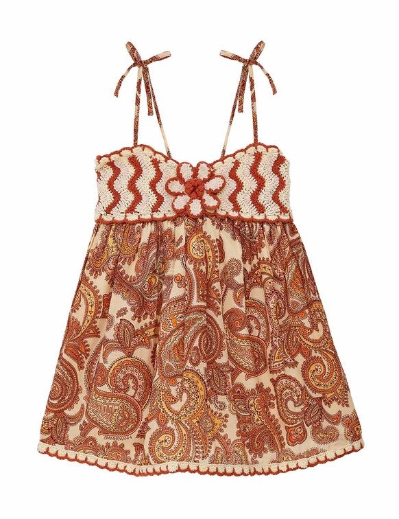 Abito da bambina Patience in Poolside Paisley Mustard online Abito da bambina Patience in Poolside Paisley Mustard online