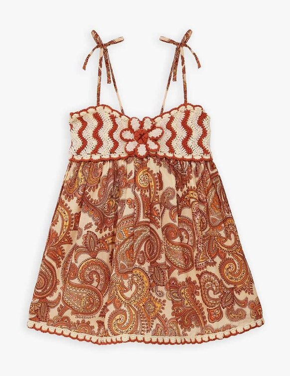 Abito da bambina Patience in Poolside Paisley Mustard online Abito da bambina Patience in Poolside Paisley Mustard online