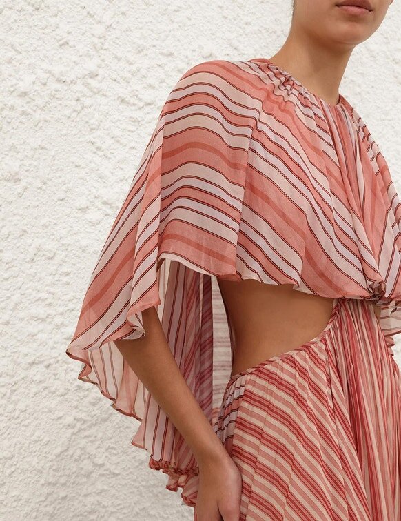 Abito lungo bohemien Rebellion a righe rosse online Abito lungo bohemien Rebellion a righe rosse online