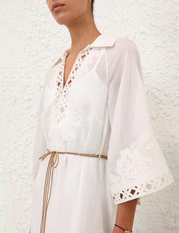 Abito lungo ricamato Indra color avorio online Abito lungo ricamato Indra color avorio online