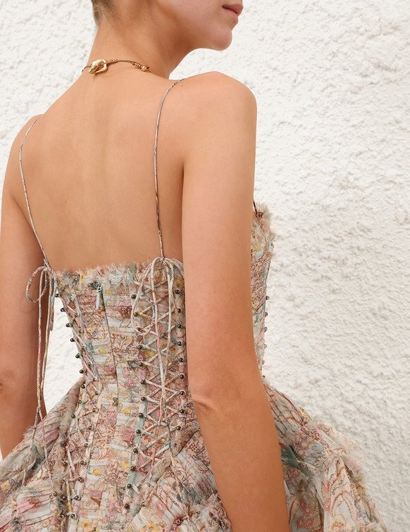 Abito Rebellion Frayed con motivo floreale color menta online Abito Rebellion Frayed con motivo floreale color menta online