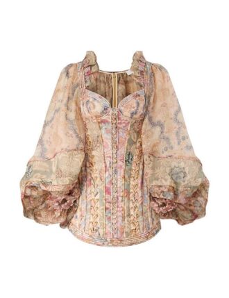 Abito Rebellion in cordoncino con motivo floreale a blocchi online