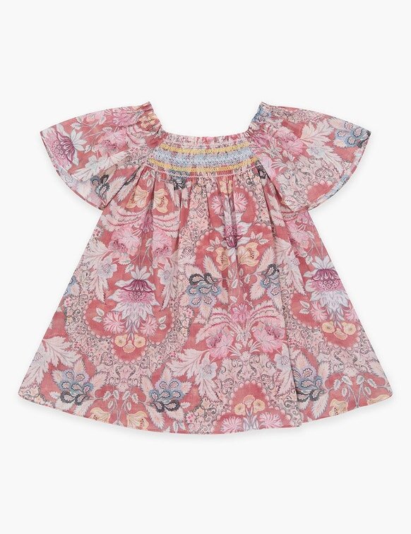 Abito smockato Daylight Kids con motivo floreale color ruggine online Abito smockato Daylight Kids con motivo floreale color ruggine online