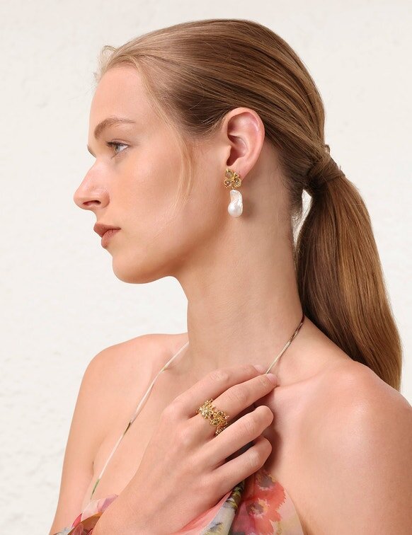 Anello a fascia Bloom in acquamarina online Anello a fascia Bloom in acquamarina online