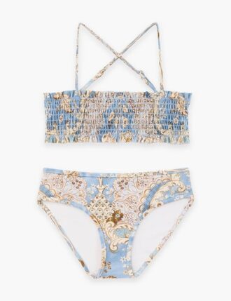 Bikini a balze Daylight Kids in Denim floreale bandana online