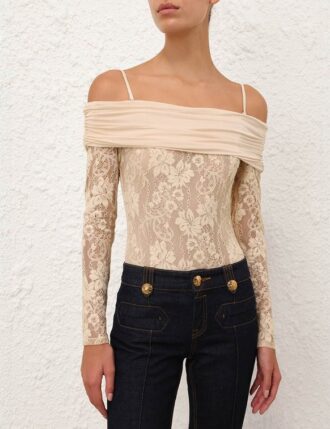 Body drappeggiato Rebellion color crema online