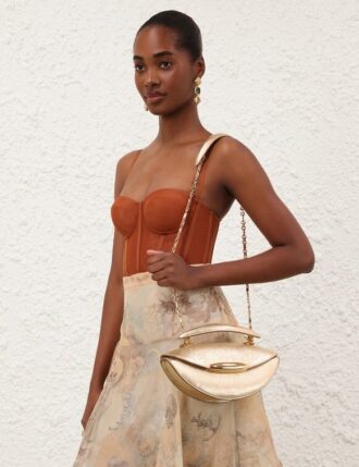 Borsa Wavelength con manico superiore, color oro chiaro, disponibile online