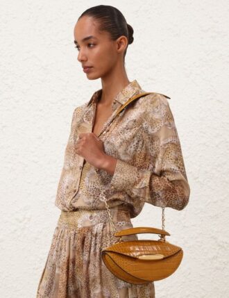 Borsa Wavelength con manico superiore color senape online