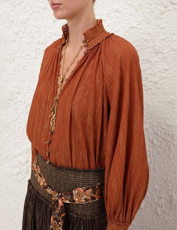 Camicetta Aster color cuoio online Camicetta Aster color cuoio online