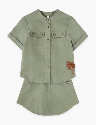 Camicia con tasche Indra Kids color kaki online