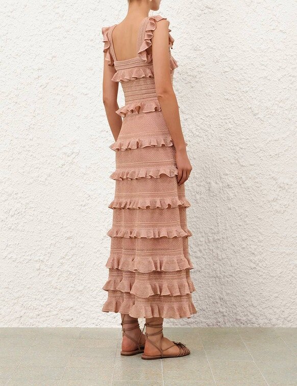 Canotta con volant Rebellion in oro rosa metallizzato online Canotta con volant Rebellion in oro rosa metallizzato online