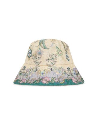 Cappello a secchiello con tesa lunga stampato Cream Scarf Floral Online