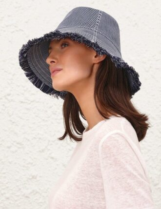 Cappello a secchiello in Denim a righe Stripe Online