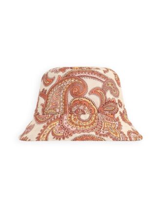 Cappello a secchiello per bambini crema/arancione paisley online