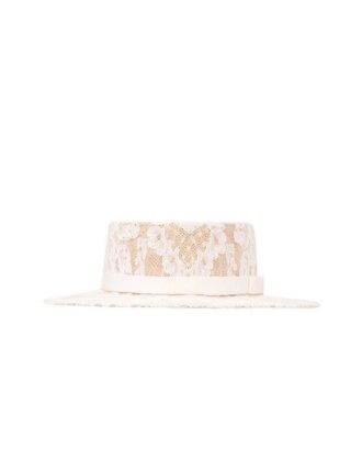 Cappello Boater in pizzo avorio online