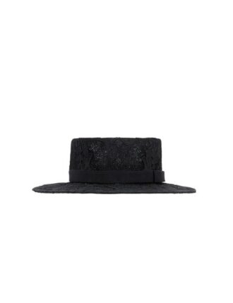Cappello Boater in pizzo nero online