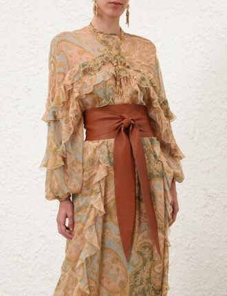 Cintura avvolgente in schiuma color cuoio online