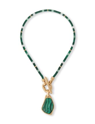 Ciondolo Ore in oro antico/malachite online