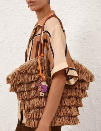 Ciondolo per borsa in rafia a forma di cavalluccio marino Multicolore Online