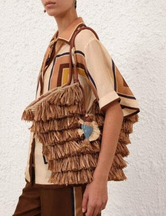 Ciondolo per borsa in rafia a forma di pesce turchese online