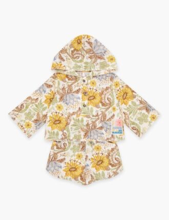 Copricostume con cappuccio Daylight per bambini in crema con stampa floreale online