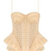 Corsetto sfilacciato Rebellion color crema online