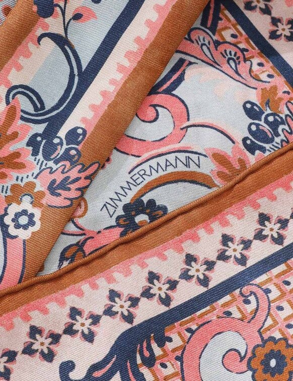 Foulard stampato con motivo floreale paisley blu online Foulard stampato con motivo floreale paisley blu online