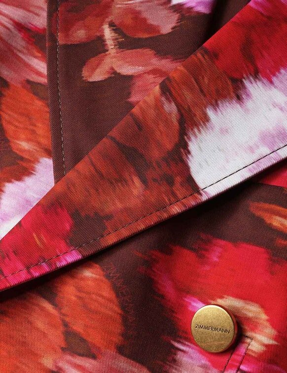 Giacca in drill stampato Luna color cioccolato rosa online Giacca in drill stampato Luna color cioccolato rosa online