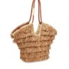 Goldentime Tote con frange medie Striscia con frange color cuoio Online