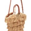 Goldentime Tote piccola con frange Striscia con frange color cuoio online