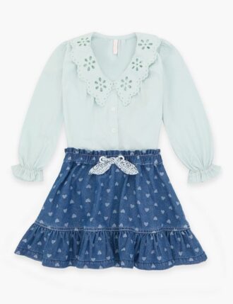 Gonna in Denim per bambini Awaken blu jacquard online