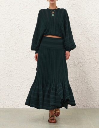 Gonna midi arricciata Rebellion verde acqua online