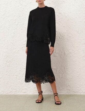 gonna midi in pizzo merino luna nera online 2 330x429 - Gonna midi in pizzo merino Luna, nera, online