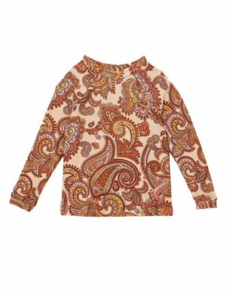 Maglia protettiva per bambini Patience color crema/arancione con motivo paisley online