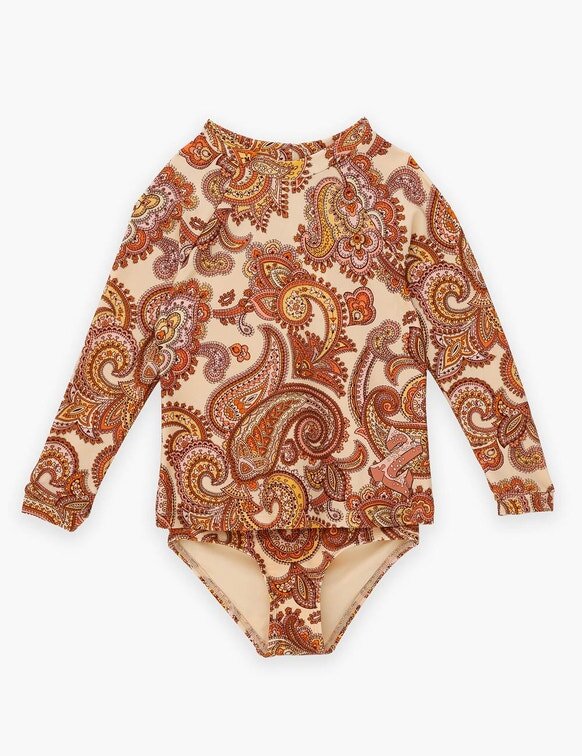 Maglia protettiva per bambini Patience color crema/arancione con motivo paisley online Maglia protettiva per bambini Patience color crema/arancione con motivo paisley online