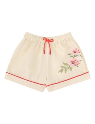 Pantaloncini da bambino Aster con ricami color avorio online