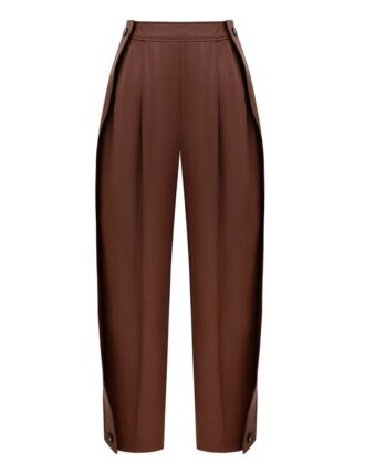 Pantaloni a zampa in pelle Luna Radical Brown online