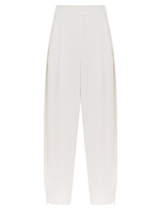 Pantaloni a zampa in twill Luna, bianco, online