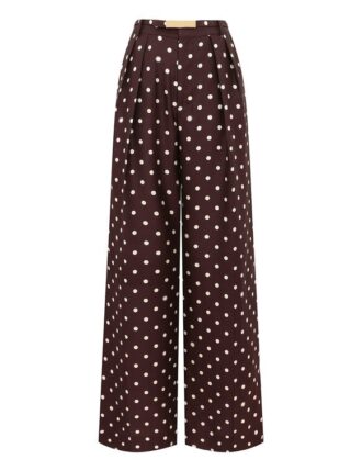 Pantaloni dritti a pois Chocolate Dot online