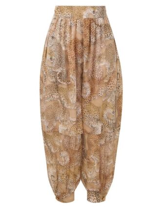 Pantaloni harem Rebellion in leopardo latte online