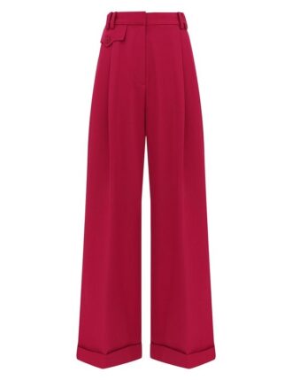 Pantaloni larghi in lana Luna fucsia online