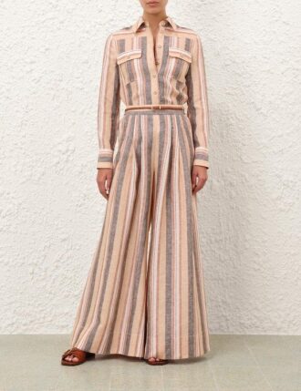 Pantaloni Wanderlust Stripe a righe multicolori color cuoio online