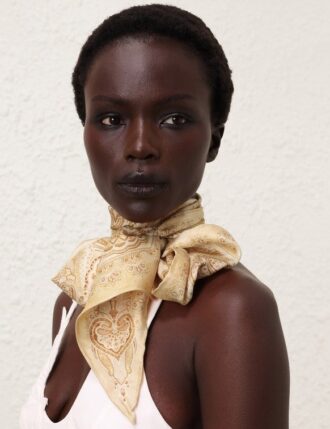 Sciarpa da collo in seta stampata Tan Perla Paisley Online