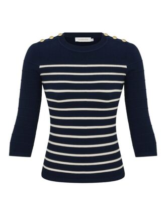 Top a righe Luna blu navy/crema online